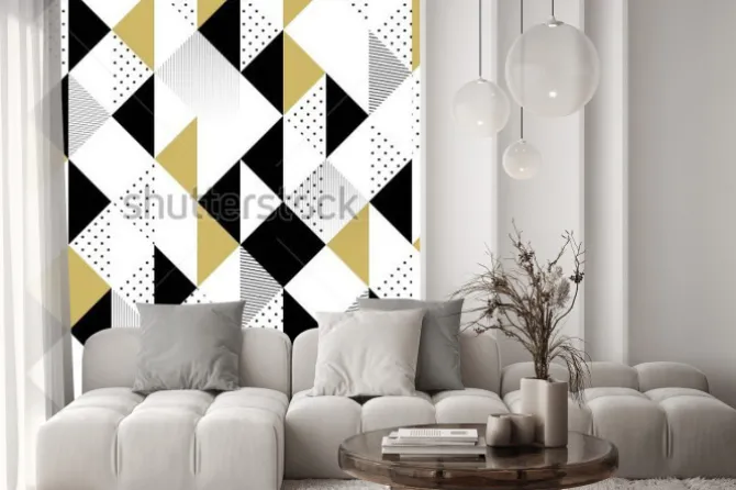 Naklejka: Abstrakcjonistyczny bezszwowy wzór. bezszwowy wzór z trójbokami.