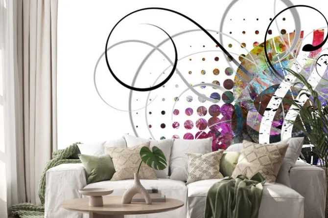 Naklejka: Abstrakcyjna grafika z kolorowych linii