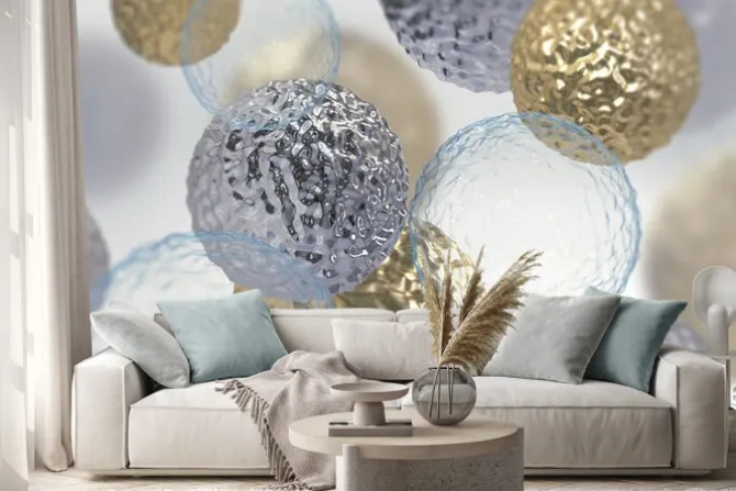 Naklejka: Abstrakcyjna kompozycja z kształtów 3d