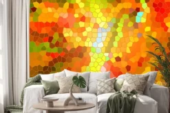 Naklejka: Abstrakcyjna mozaika w ciepłych kolorach