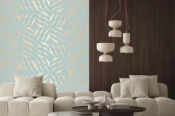 Naklejka: Abstrakcyjna siatka w kolorze miedzi na niebieskim tle