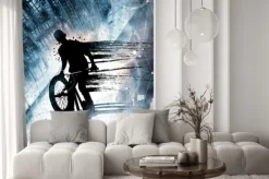 Naklejka: Abstrakcyjna sylwetka rowerzysty