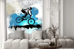 Naklejka: Abstrakcyjna sylwetka rowerzysty
