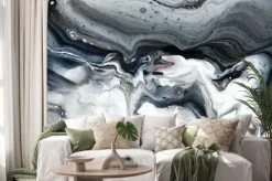 Naklejka: Abstrakcyjna tekstura marmuru w odcieniach szarości