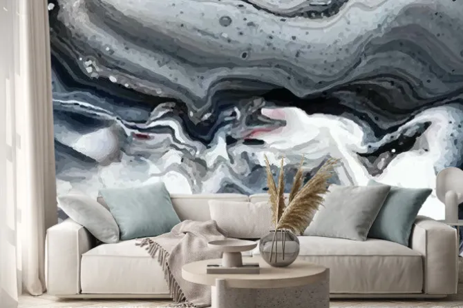 Naklejka: Abstrakcyjna tekstura marmuru w odcieniach szarości