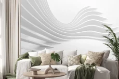 Naklejka: Abstrakcyjne białe wnętrze architektoniczne