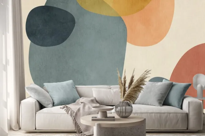 Naklejka: Abstrakcyjne geometryczne kształty z kamieni