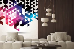 Naklejka: Abstrakcyjne geometryczne kolorowe tło, projekt, wzór, wektor