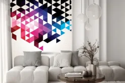Naklejka: Abstrakcyjne geometryczne kolorowe tło, projekt, wzór, wektor
