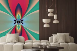 Naklejka: Abstrakcyjny kwiat w stylu psychodelicznym