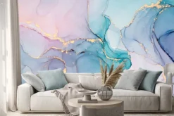 Naklejka: Abstrakcyjny marmur różowo niebieski