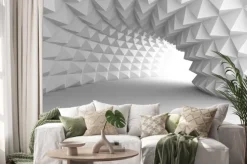 Naklejka: Abstrakcyjny tunel z kolcami w 3d