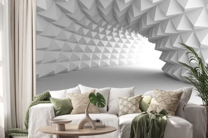 Naklejka: Abstrakcyjny tunel z kolcami w 3d