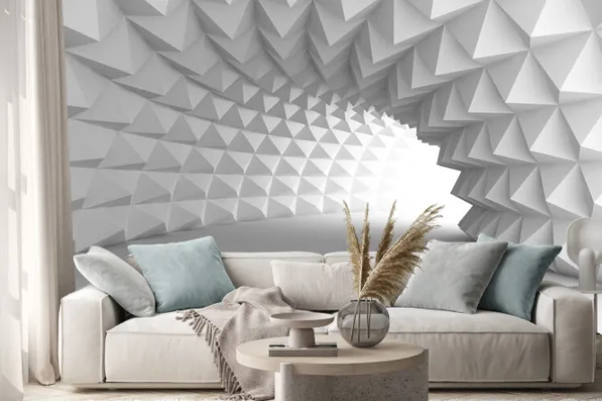 Naklejka: Abstrakcyjny tunel z kolcami w 3d