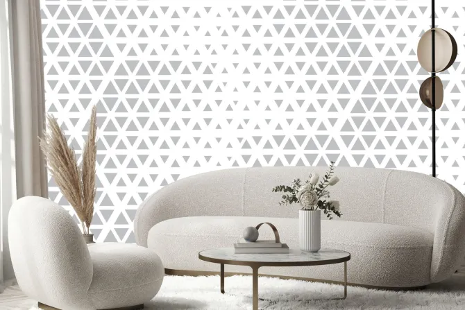 Naklejka: Abstrakcyjny wzór geometryczny biało szary