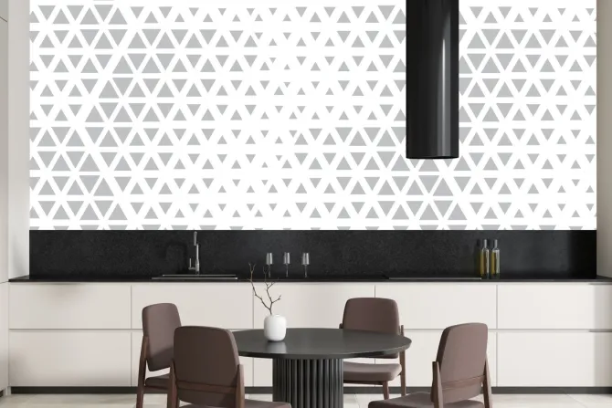 Naklejka: Abstrakcyjny wzór geometryczny biało szary