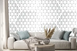 Naklejka: Abstrakcyjny wzór geometryczny biało szary