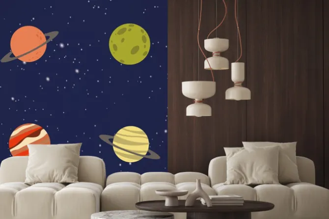 Naklejka: Abstrakt cartoon planet