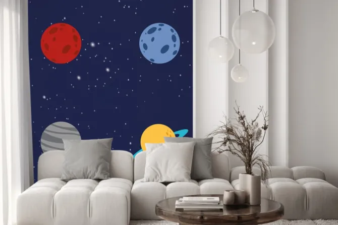 Naklejka: Abstrakt cartoon planet