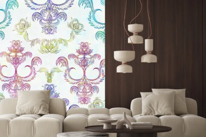 Naklejka: Adamaszek bezproblemową kwiatowy wzór. królewski tapety. kwiaty