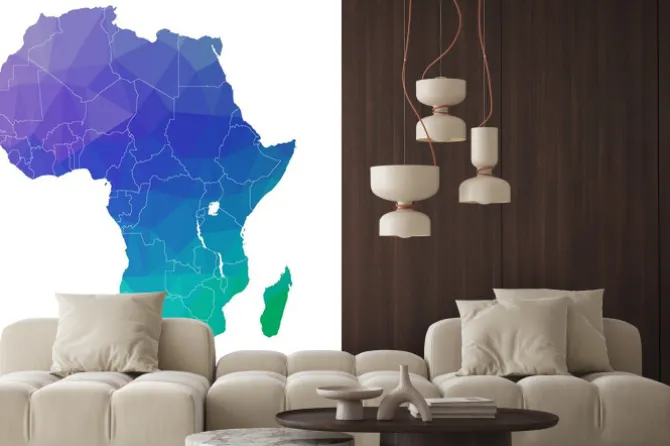 Naklejka: Africa in the color triangle. raster 4