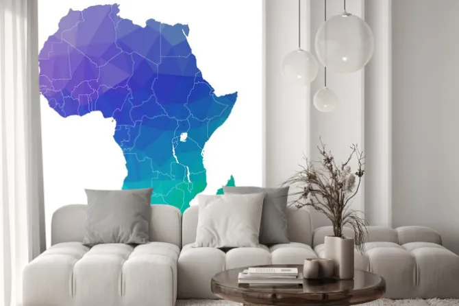 Naklejka: Africa in the color triangle. raster 4