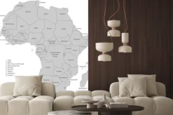 Naklejka: Afrika - karte w grau (beschriftet)