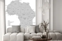 Naklejka: Afrika - karte w grau (beschriftet)