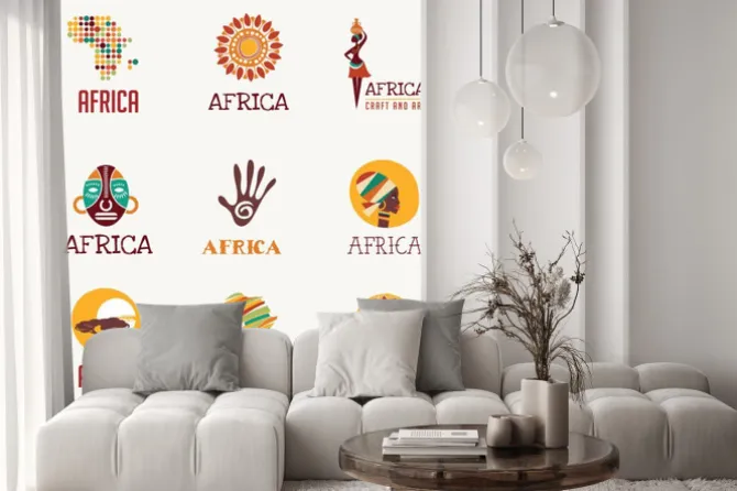 Naklejka: Afryka, safari zestaw ikon i elementów