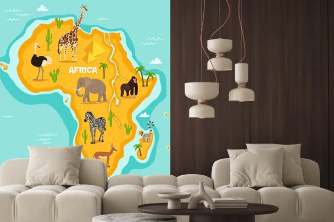 Naklejka: Afrykańskich zwierząt dzikich zwierząt ilustracji wektorowych.