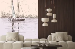 Naklejka: Żaglowiec na brzegu