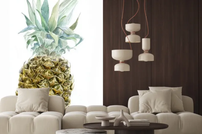 Naklejka: Akwarela ananasów wyizolowanych na białym tle