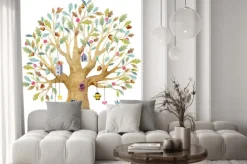 Naklejka: Akwarela domek na drzewie