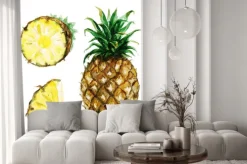 Naklejka: Akwarela food clipart - ananas