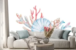 Naklejka: Akwarela kompozycja koralowa