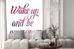 Naklejka: Akwarela motywacyjny cytat. "obudź się i być niesamowite".