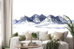 Naklejka: Akwarela rysunek góry