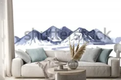 Naklejka: Akwarela rysunek góry