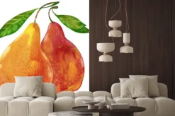 Naklejka: Akwarela smaczne gruszki ręcznie rysowane ilustracji