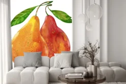 Naklejka: Akwarela smaczne gruszki ręcznie rysowane ilustracji