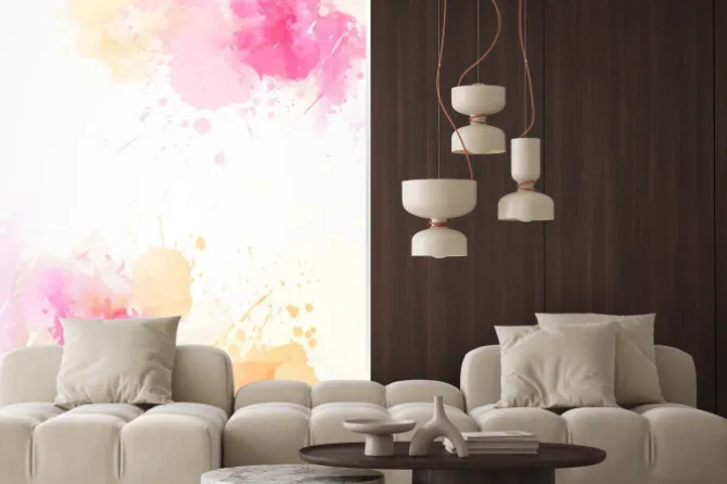 Naklejka: Akwarela streszczenie tło z plamami farby.