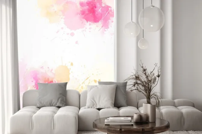 Naklejka: Akwarela streszczenie tło z plamami farby.