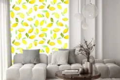 Naklejka: Akwarela szwu z żółtych cytryn. może być stosowany do papieru