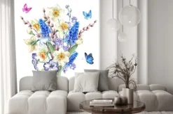 Naklejka: Akwarela wiosny bukiet z żonkili