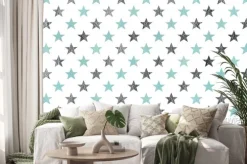 Naklejka: Akwarela wzór gwiazdek.