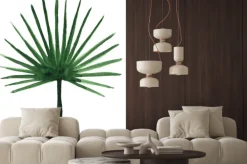 Naklejka: Akwarela zielony liść palmowy