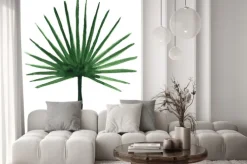 Naklejka: Akwarela zielony liść palmowy