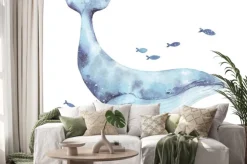Naklejka: Akwarelowa ilustracja wieloryba
