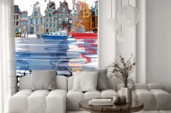 Naklejka: Akwarelowa ilustracja amsterdam