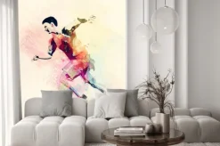 Naklejka: Akwarelowa sylwetka biegacza